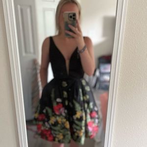 Sherri Hill V Neck Dress